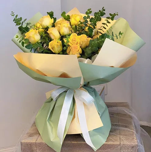 Papel Para Ramos Florales Coreano Color Sólido Bouquet 20pzs