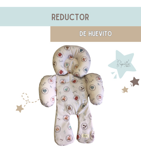 Reductor Huevito Bebe Cochecito Universal Reversible Algodon Caritas