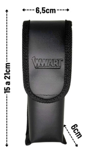 Porta Acessórios Aparelhos Em Couro Para Cinto Wwart Cor Preto