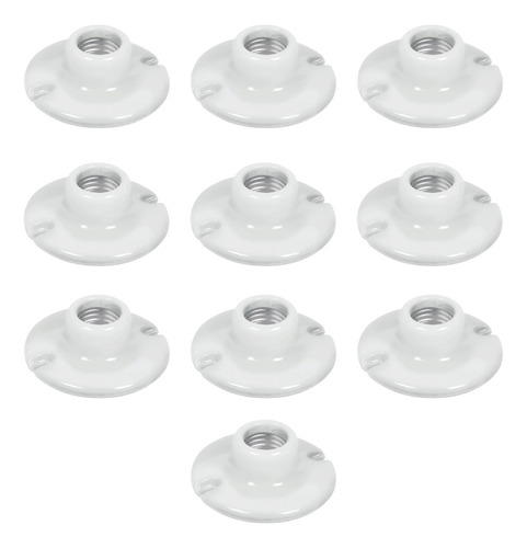 Sockets De Porcelana Redondos 3-1/2'', Volteck, 10 Piezas