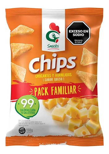 Chips Sabor Queso Snacks Salados Sin Tacc 150gr