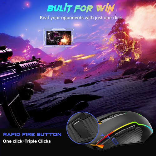 Mouse Gamer Redragon M910-ks Inalámbrico, Rgb, Negro