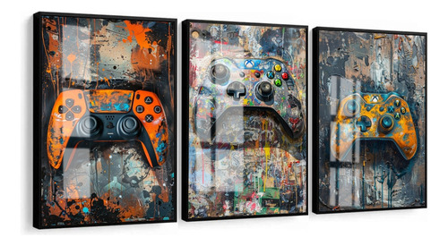 Quadros Decorativos Gamer Geek Nerd Controle Moldura E Vidro