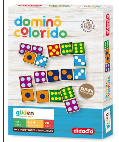 Dominó Colorido Juego De Madera Para Niños Güden Didacta