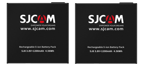 Pack 2 Baterias Para Cámara Deportiva Sjcam Sj8 1200mah