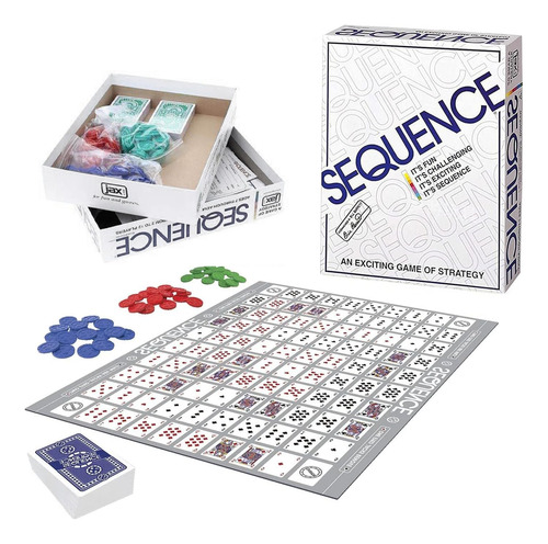 Juego De Mesa Secuencia Familiar Con Tablero Plegable Y 135