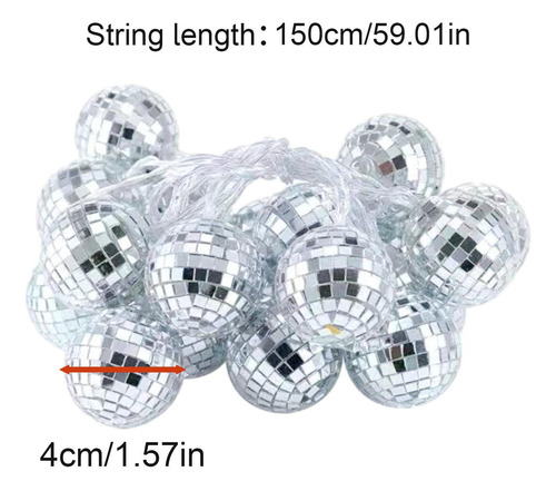 Bolas De Espejos De Discoteca Led Cadena De Luces Led Con Bo