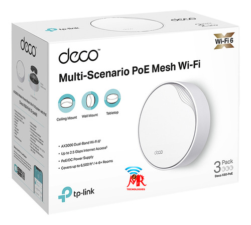  Tp-link Deco X50 Poe 3-pack Wi-fi 6 Ax3000