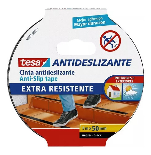 Cinta Antideslizante 5mx50mm Negra