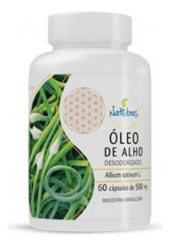 Óleo De Alho, Nattubras - Desodorizado, 60 Caps De 500mg.