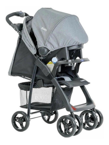 Cochecito de paseo travel system Kiddy C10 travel system gris melange con chasis color negro