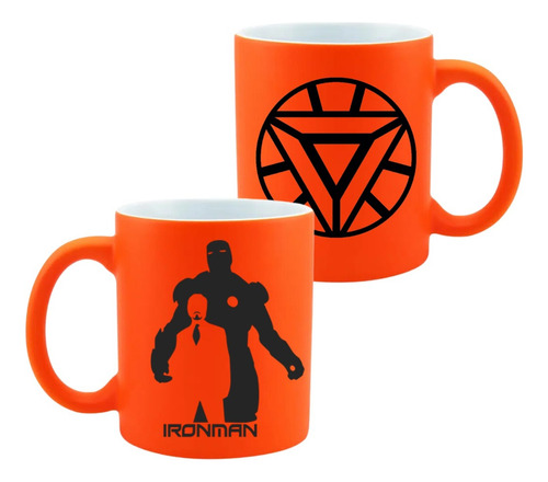 Mug Neon Iron Man  Reactor Naranja Exclusivo
