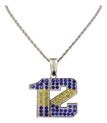 Dije Drip Boca Juniors Numero 12 Simil Diamantes Oro Plata