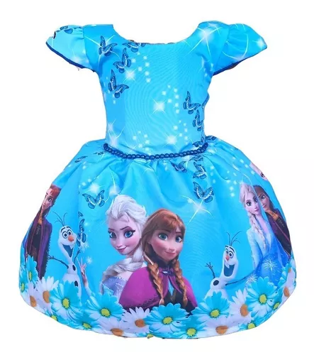 Vestido Temático Ana e Elsa Frozen