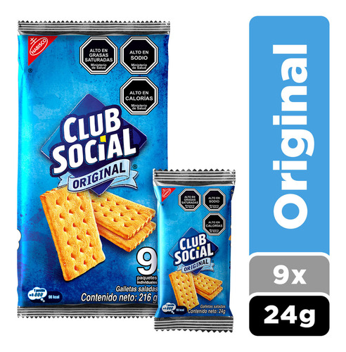 Galletas Saladas Club Social® Original 9 Paquetes X 24g