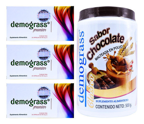 3 Cajas De Demograss Premier Y 1 Malteada De Chocolate