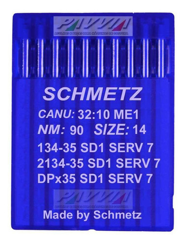 Agulha Para Máquina De Costura 134-35 Sd1 Serv 7 Schmetz