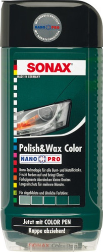 Sonax Polish & Wax P/ Colores Verdes