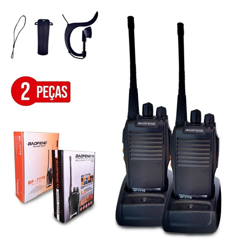 Kit 2 Radio Comunicador 777s Profissional Ht Uhf 16 Canais