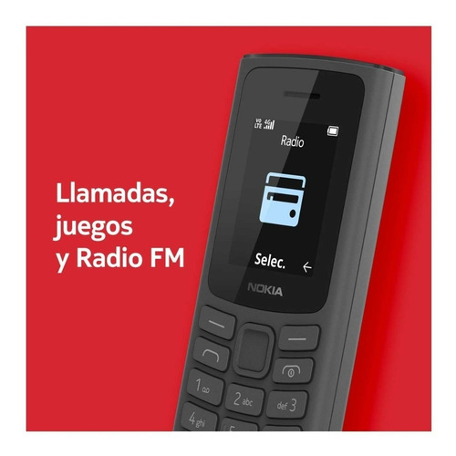 Imagen 4 de 5 de Celular Nokia 105 4g - 48mb Ss Negro
