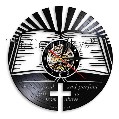 Reloj Corte Laser 4268 Religion Biblia Leyenda Cruz