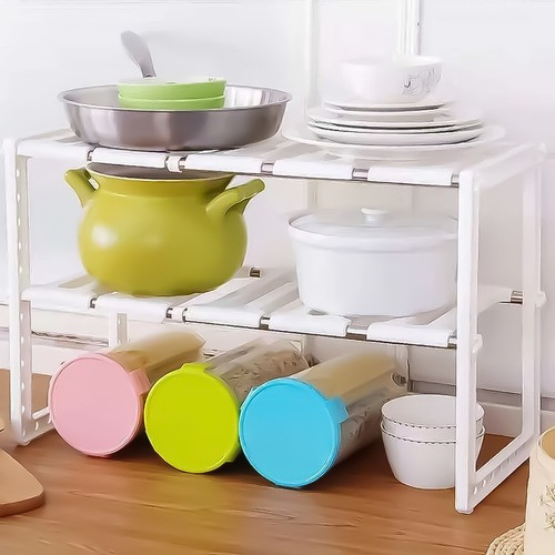 Imagen 4 de 7 de Organizador Cocina Estante Escurridor De Platos Ajustable