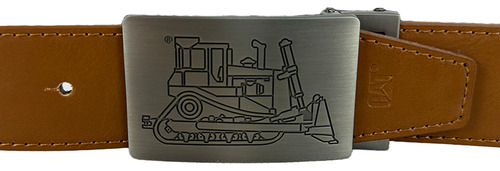 Cinturon Para Hombre Cafe Liso Sintetico Café Lisa Unitalla