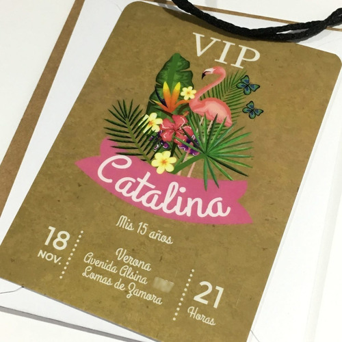 Invitación Simil Pvc Vip 15 Años Credenciales Pase X10