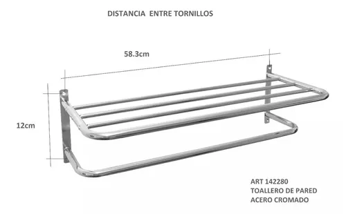 Estantería Toallero de Pared Cromado para Baño