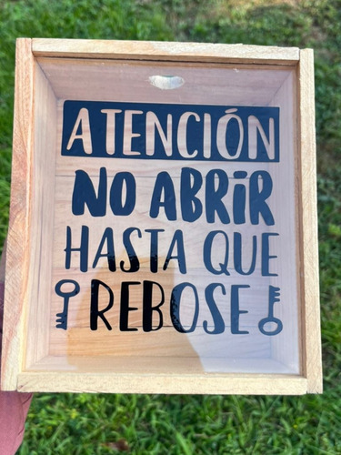 Alcancias En Madera Con Tapa Acrilico Mensaje Personalizado 