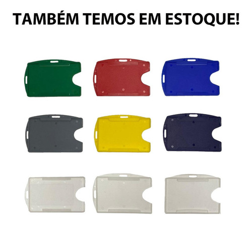 Imagem 2 de 3 de 100 Protetor Porta Crachá Bolsa Plastica Pvc Vertical
