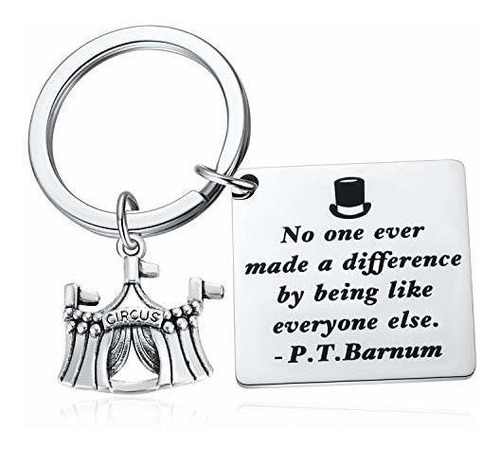 Hazado The Greatest Showman Keychain P. T. Barnum Quote, Nad