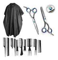 Comprar Set Tijera Corte + Pulir + Capa + Peines Peluqueria Barberia