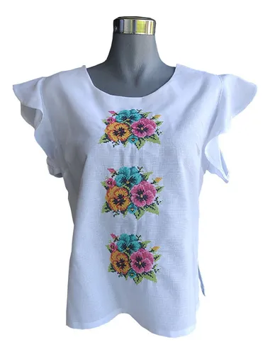 Blusas bordadas yucatecas de moda hot sale