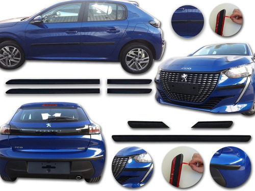 Kit Seguridad Peugeot 208 2021 Baguetas + Paragolpes Kenny