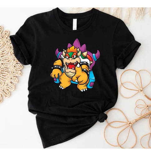 Polera Unisex Mario Bros Bowser Tortuga Algodon Estampado