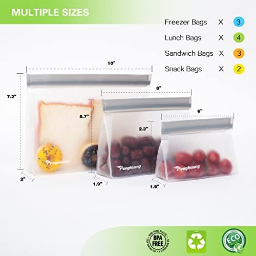 12 Bolsas De Almacenamiento Reutilizables, Bolsas De Almacen