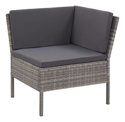 Sala Lounge De Jardín De 3 Pza Con Cojines Ratán Gris M3