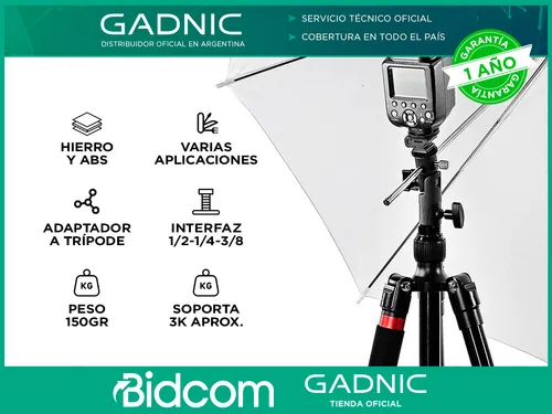 Rótula A Trípode Para Flash Y Paraguas Fotografía Y Vídeo