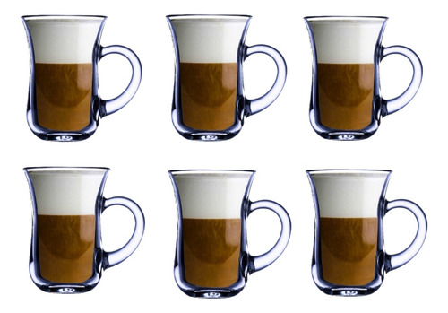 Imagen 2 de 10 de Set X6 Jarro Taza De Vidrio Café Jarrito Té Turco