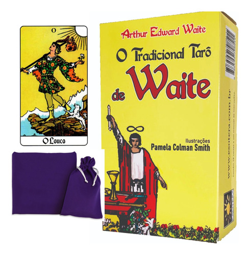 Grande Tarô Waite 78 Cartas Toalha E Saquinho ( Escolha Cor)