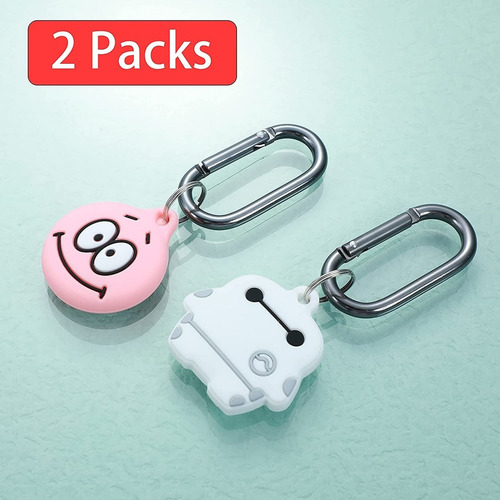 Imagen 2 de 6 de Oqplog Para Airtags Air Tag Case Silicona Cartoon Cute