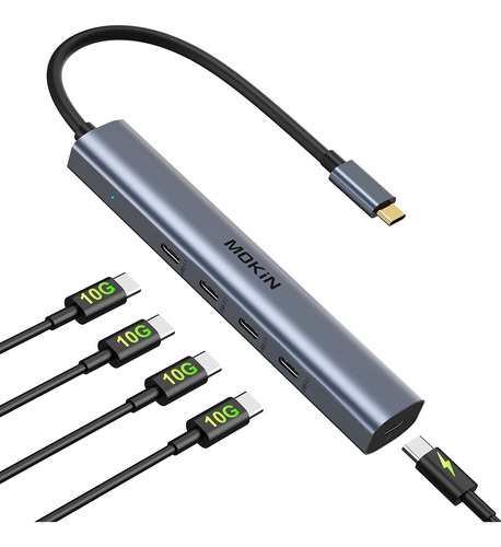 Hub Usb C  Divisor Usb C De 10 Gbps Con 4 Puertos Usb C 3.1 