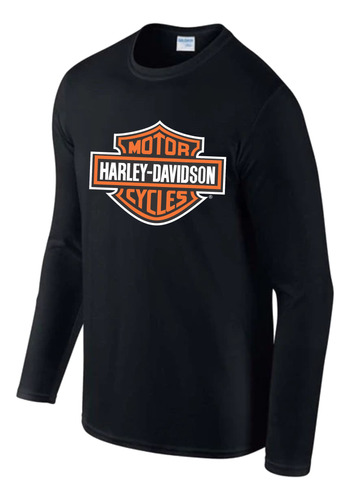 Playera Harley Davidson, Cuello Redondo Manga Larga