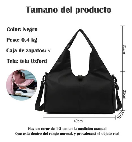 Maleta Deportiva Con Compartimento Para Zapatos Para Mujer
