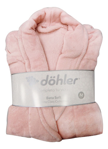 Bata De Microfibra Dohler Super Soft Unisex Talle P Rosa