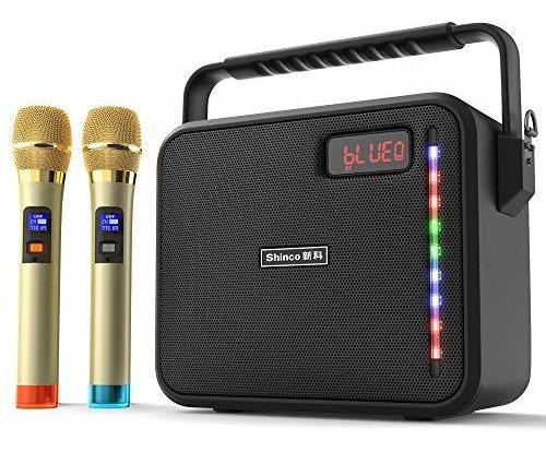 Shinco Portable Karaoke Machine With 2 Wireless Microphones