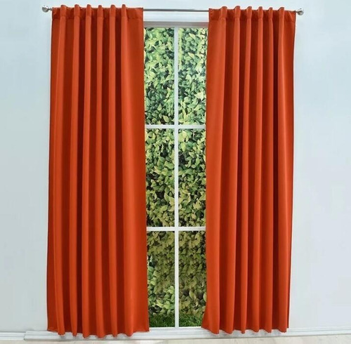 Cortina De Ambiente Blackout Textil 2 Paños Presilla Oculta