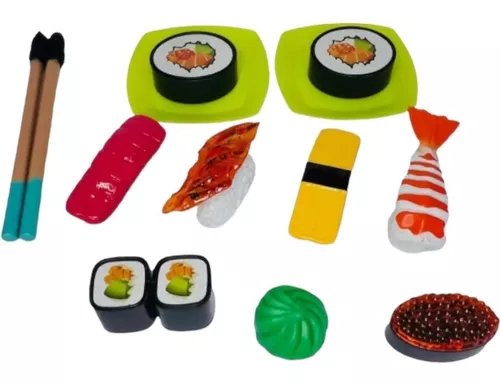 Comida asiática encontre 5 diferenças mini jogo para crianças comida  tradicional japonesa conjunto de sushi