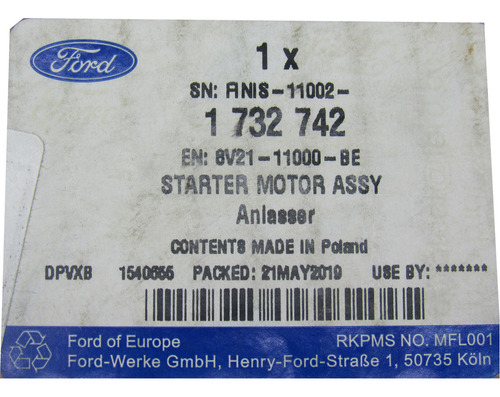 Motor Partida ( New Fiesta Fiesta 2014 2015 Ford